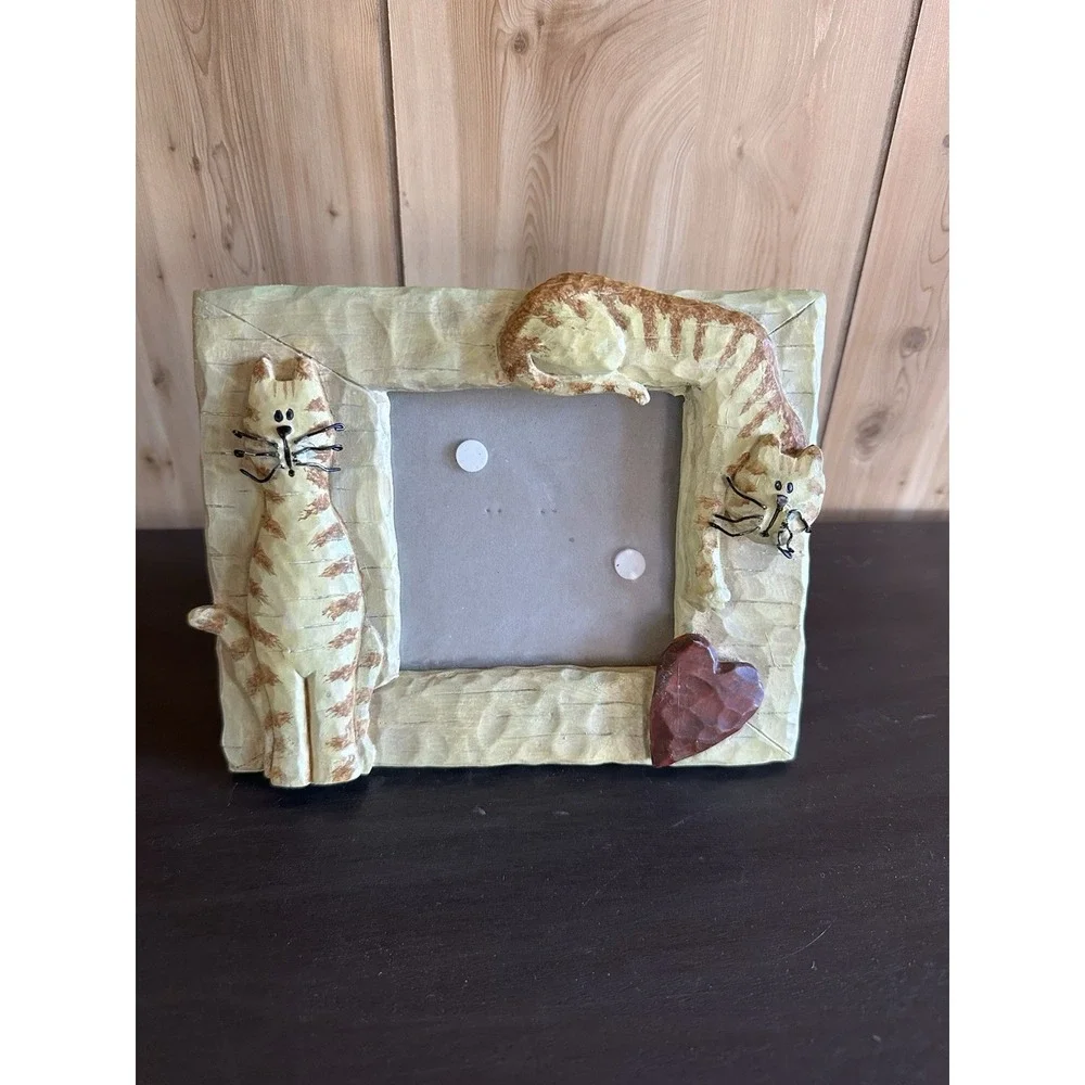 Connoisseur 4x4 Kitty Cat Lover Photo Picture Frame 3D Ornate Gift Orange Tabby